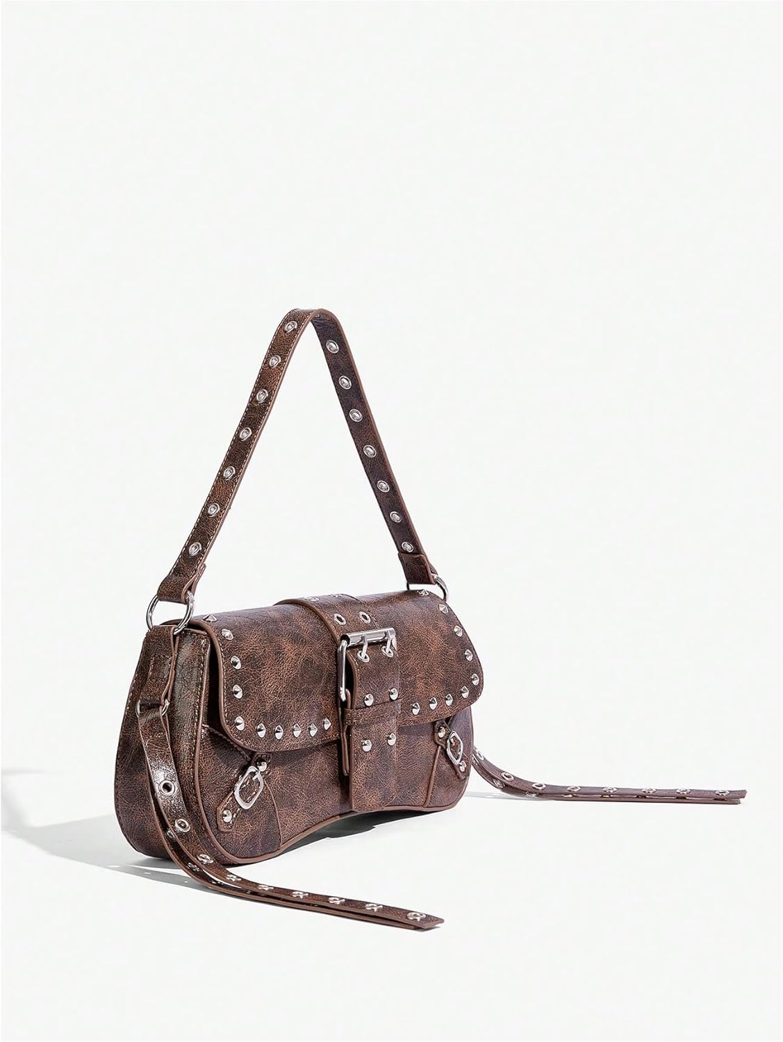 Verdusa Women's Y2K Purse Trendy Goth Studded Punk Leather Shoulder Bag 2000s Purse - Image 5