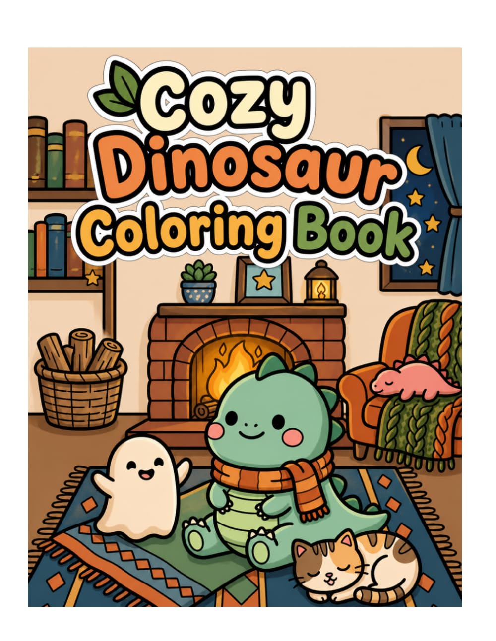 Cozy Dinosaur Coloring Book Cute Kawaii Dino Pages for Kids Relaxing Cozy Scenes Easy Fun Activities: Adorable Cozy Dinosaurs in Hygge Style Scenes ... for Relaxation Creativity and Calm Moments