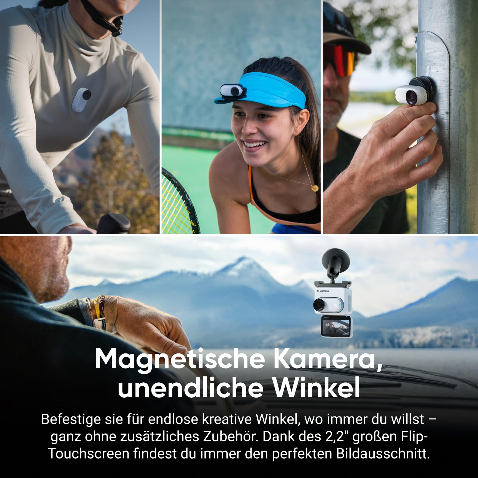 Insta360 GO 3S 128 GB 4K Mini Vlog Kamera, Stabilisierung, 140 min Akku, 10 m wasserdicht, KI-Bearbeitung, Apple Find My