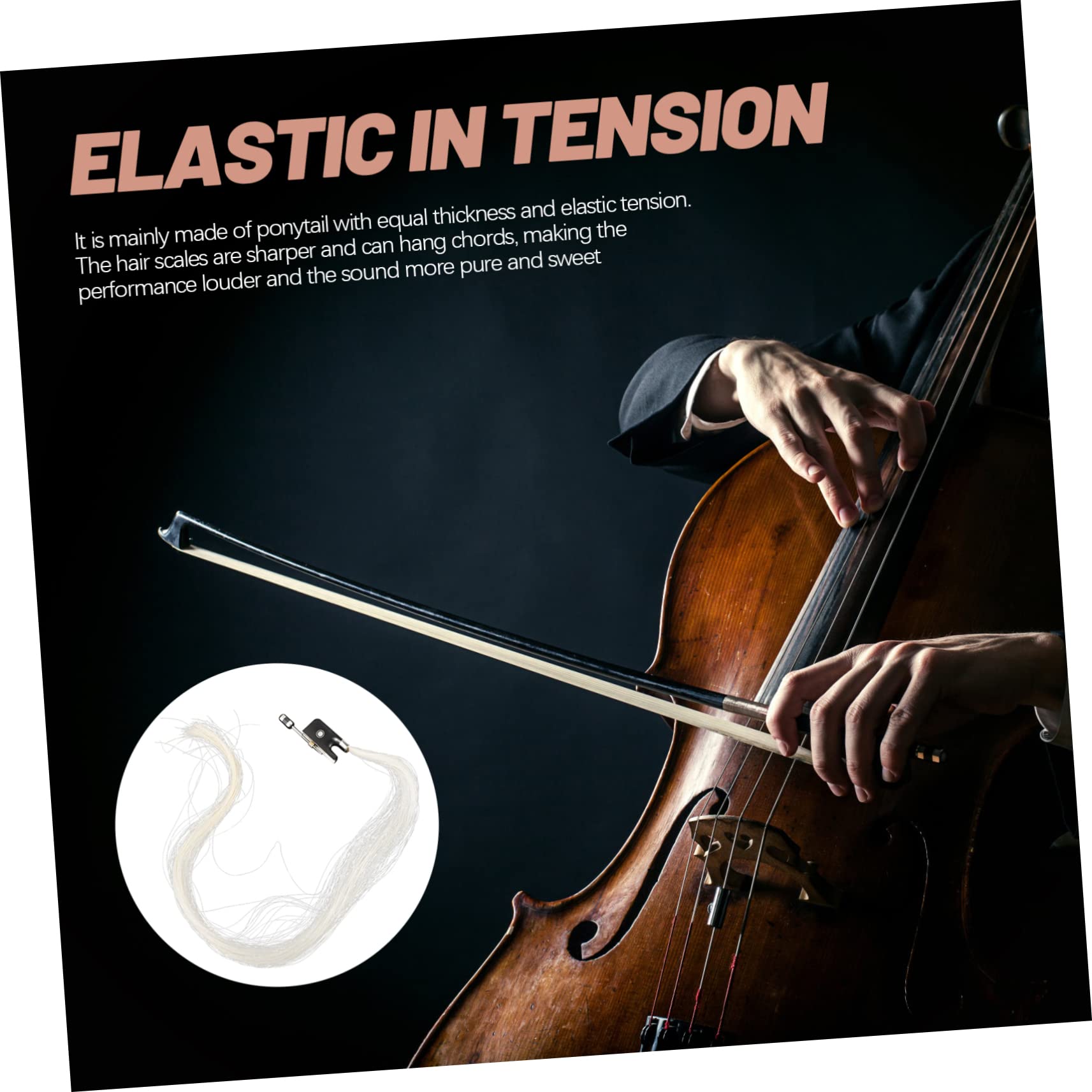 Abaodam Coda Per Violino Pelo Di Cavallo Naturale Accessorio Per Strumenti Musicali Per Principianti e Studenti Materiali Resistenti e Facili Da Installare Sostituzione Autonoma Del