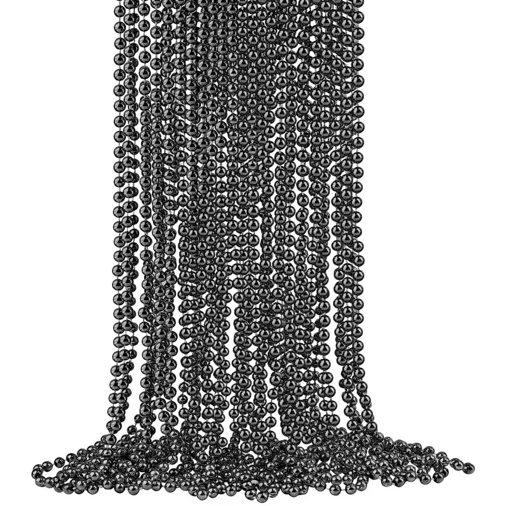 UKDD® 10m Long Christmas Bead Chain - Christmas Shiny Bead Garlands - Christmas tree Decorations (Black), 10meter long 8mm Thickness - Image 2