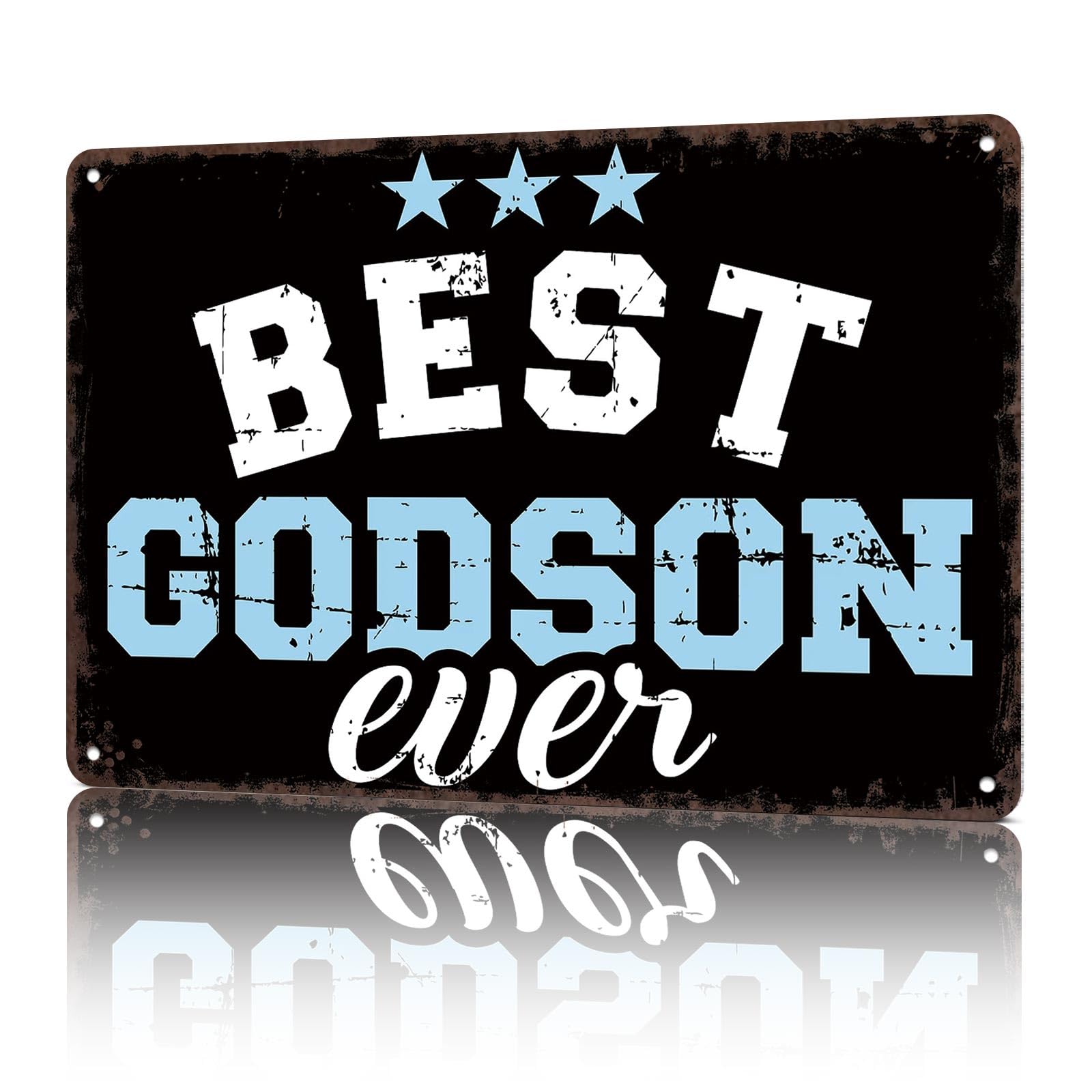 KWQDOZF Vintage Metal Signs Best Godson Ever Funny Tin Sign Poster Wall Art For Home Room Bedroom Office Decor 8x12inch