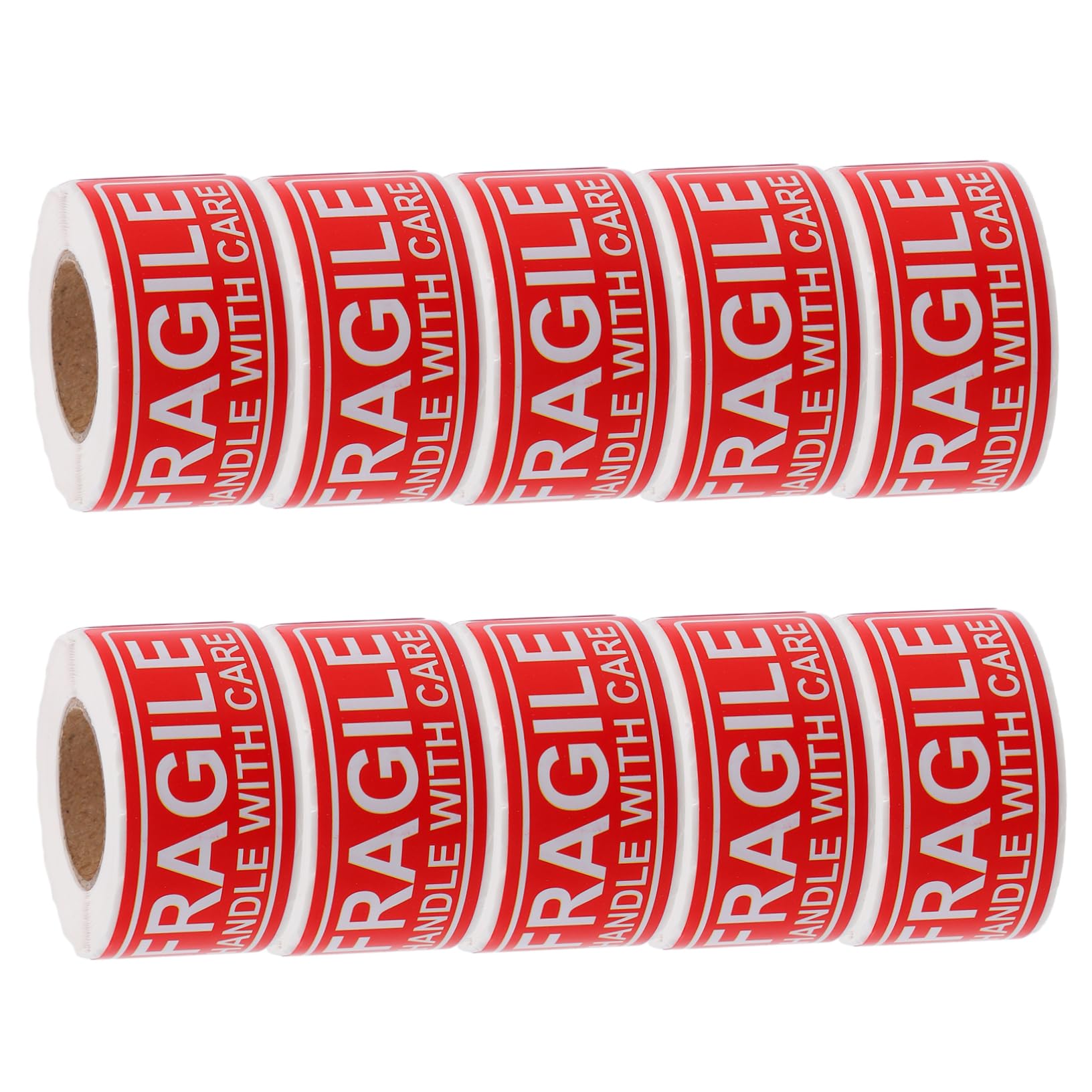 Angoily 10 Rolls Fragile Stickers for Shipping Adhesive Warning Labels for Ceramics Handle with Care Easy Application High Visibility for Safe Transit