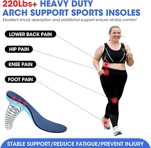 Miniatura 3 de Plantillas para fascitis plantar, insertos de soporte de arco para aliviar el dolor, plantilla ortopédica de más de 220 libras para hombres y
