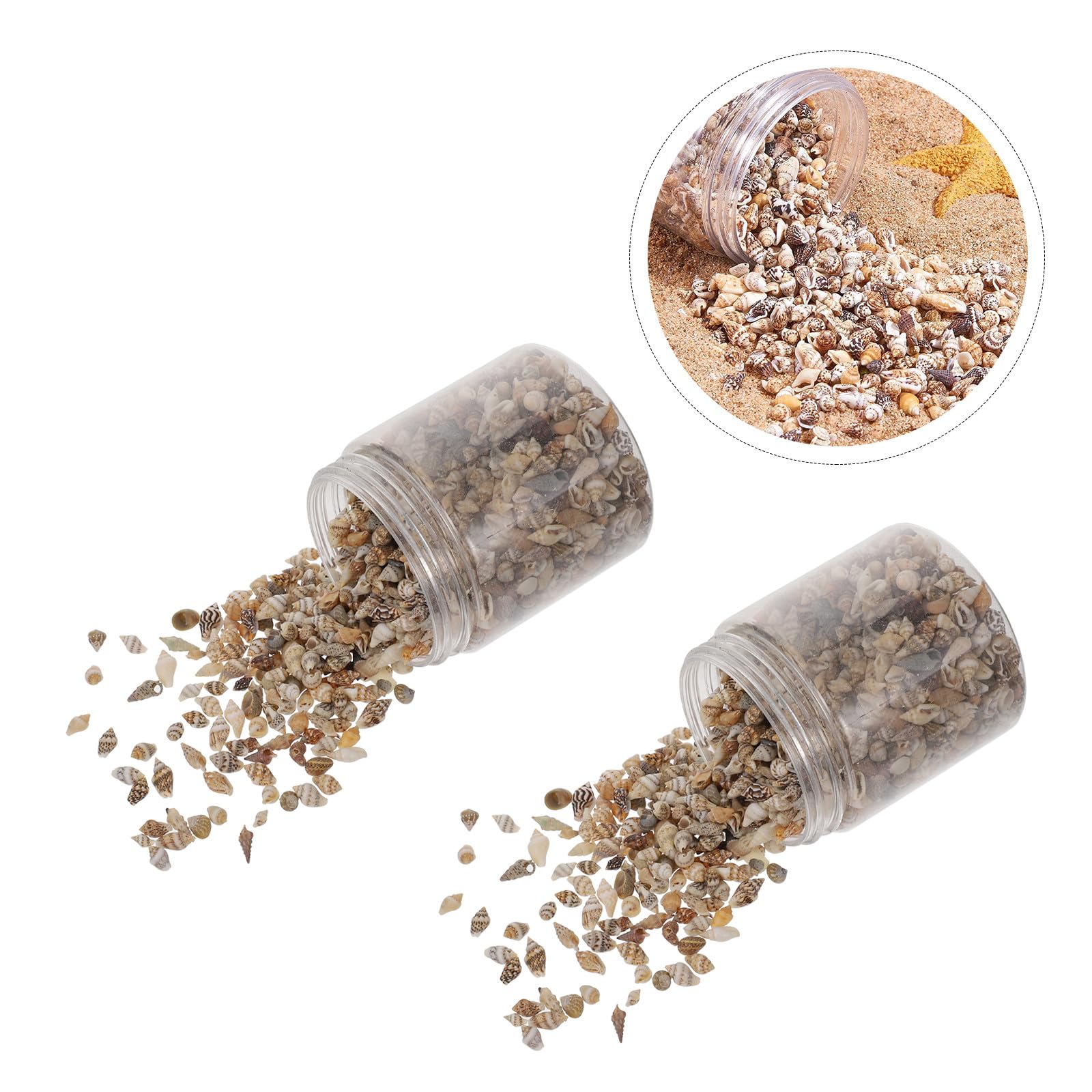 HOMSFOU Conchiglie Naturali Mini per Decorazioni Fai da Te, Riempitivo Artigianale per Vasi e Oggetti, Accessori Epossidici Resistenti alla Corrosione, Set da 2 Scatole per Ambienti