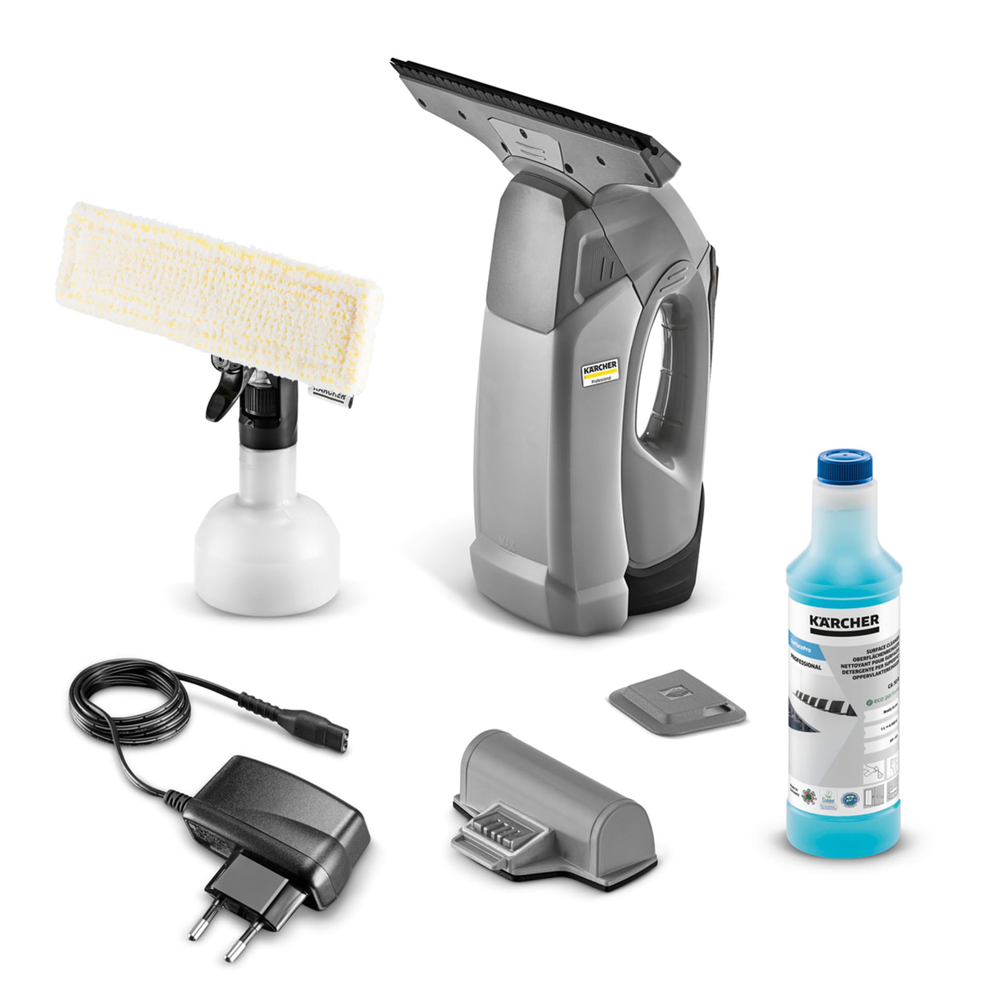 KÄRCHER Lavavetri Asporagocce a batteria WVP 10 per la pulizia senza sbavature di finestre, piastrelle e altre superfici lisce, grigio