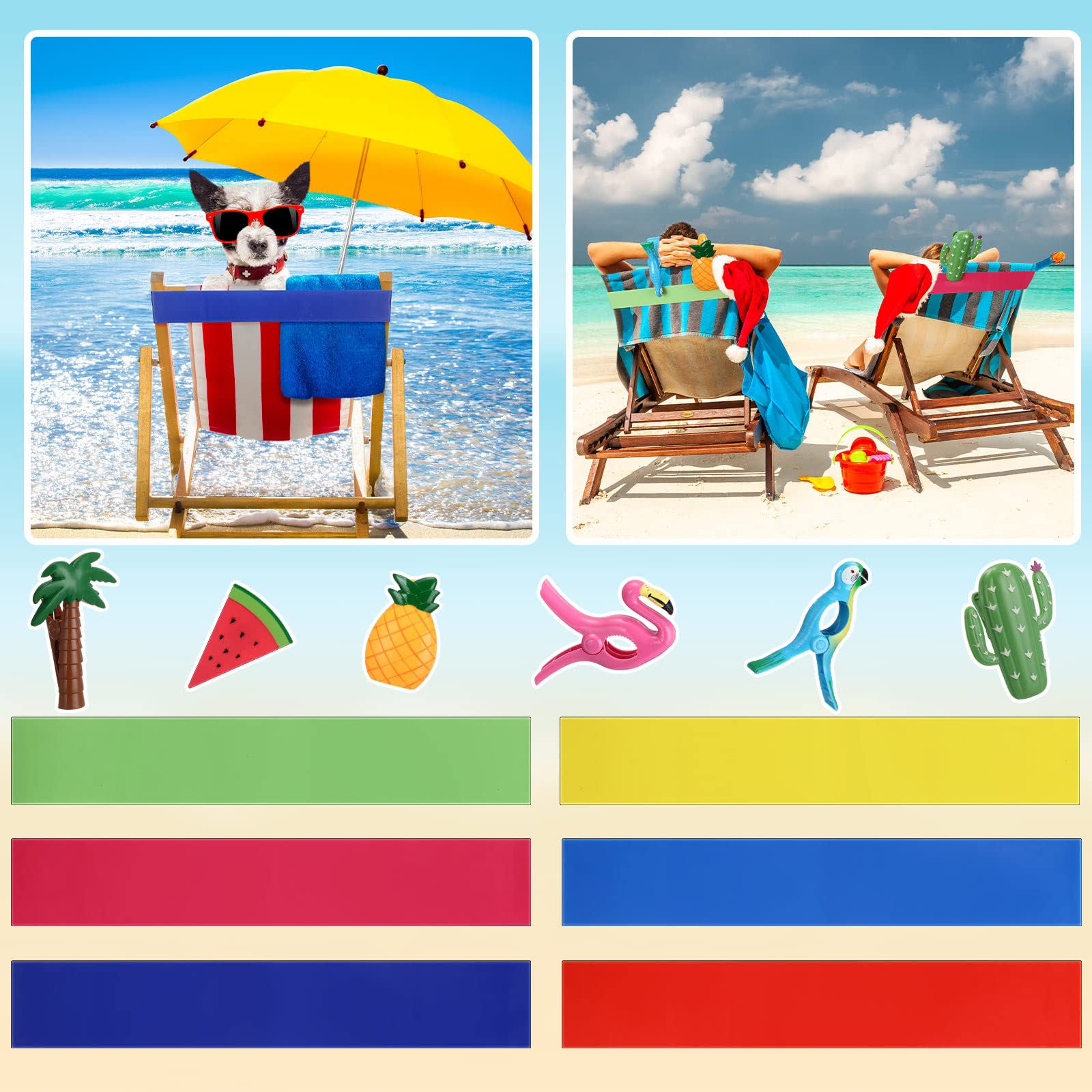 Waydress 4er-Set Flamingo-Strandtuch-Clips – Bunte Papageien-Clips Für Strandkörbe, Liegestuhl & Pool