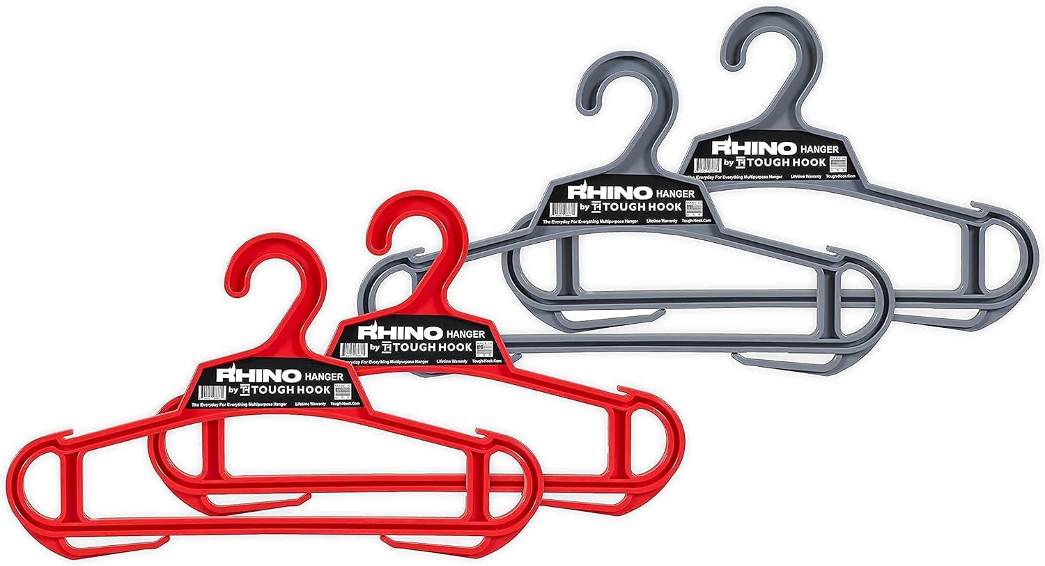Rhino Hanger Max Pack Set of 4 | 2 Grey and 2 Red USA Made