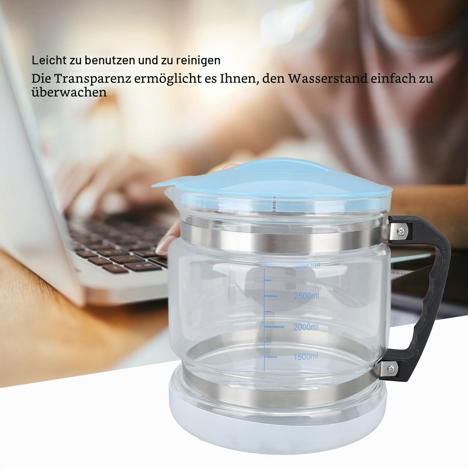 Destillierwasserbehälter 4L Destillierwassersammler, Wasserdestilliergerät Destillierter Wasserbereiter Glasauffangflasche für Arbeitsplatten-Heimschönheitsdestilliergeräte