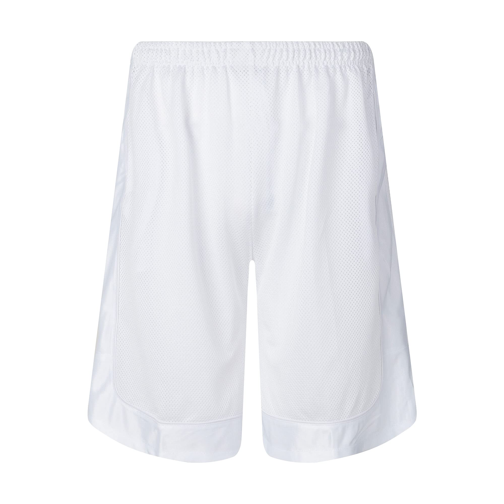 URBEX Long Men's Basketball Shorts with Pockets Athletic Running Gym Workout Sport Shorts, White, XX-Large