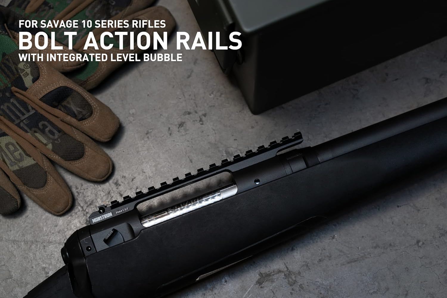 Monstrum Picatinny Rail Mount for Savage 110 Accu-Trigger Model Rifles with Integrated Level Bubble | Compatible with Round Back Receiver Savage 110/10/11/12/14/16 | Short Action