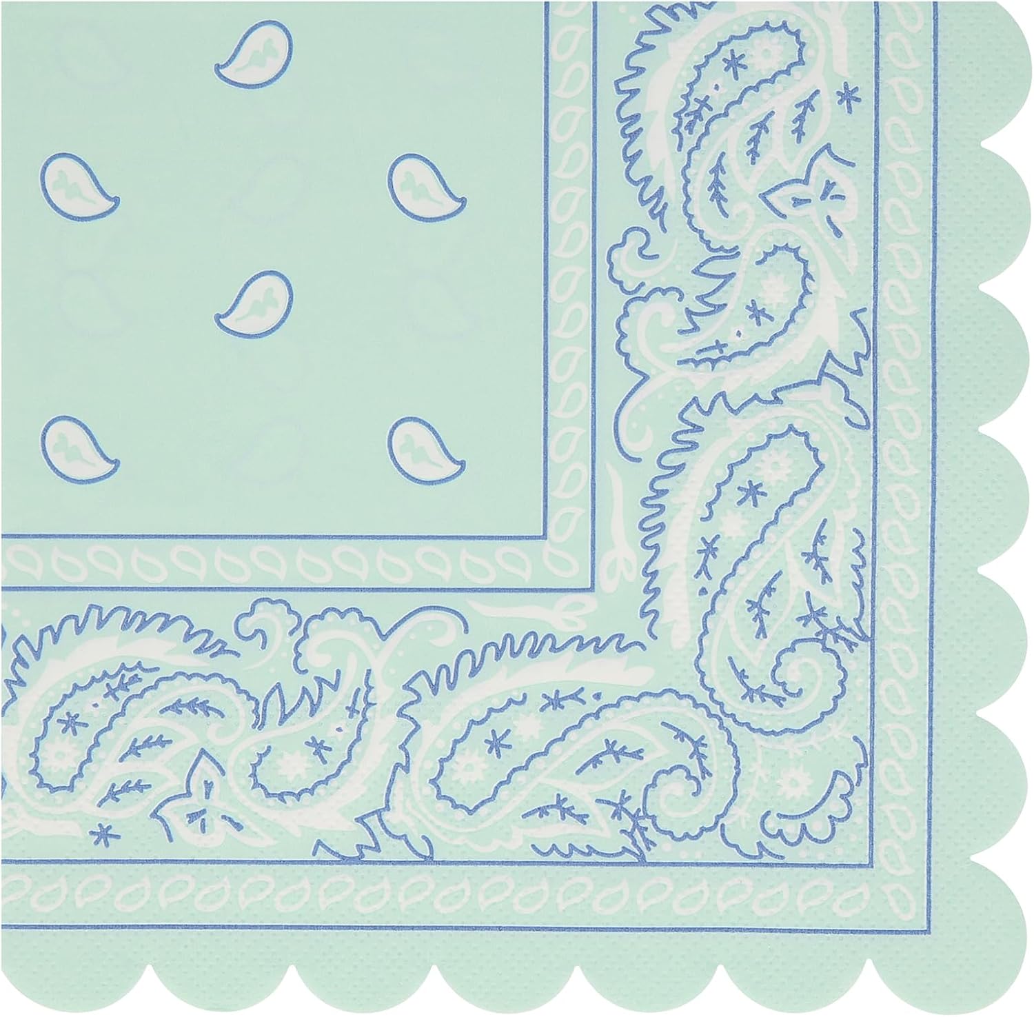Meri Meri Western Bandana Party Napkins (Pack of 16), Disposable Paper Napkins, Kids & Adults, Scalloped Edge, 5 Vibrant Colours, Thick & Absorbent 3-Ply Paper