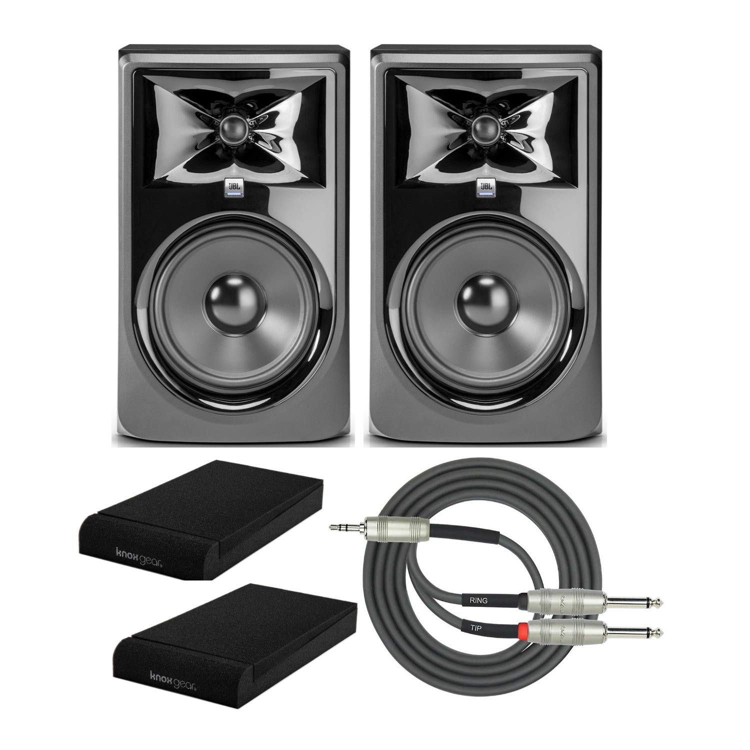 JBL 308P MkII Powered 8inch TwoWay Studio Monitor (Pair) with Knox