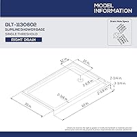 Vista 79 de DreamLine SlimLine DLT-1134420-22 - Base de ducha con drenaje central de 34 pulgadas de profundidad x 42 pulgadas de ancho x 2 3/4 pulgadas de alto