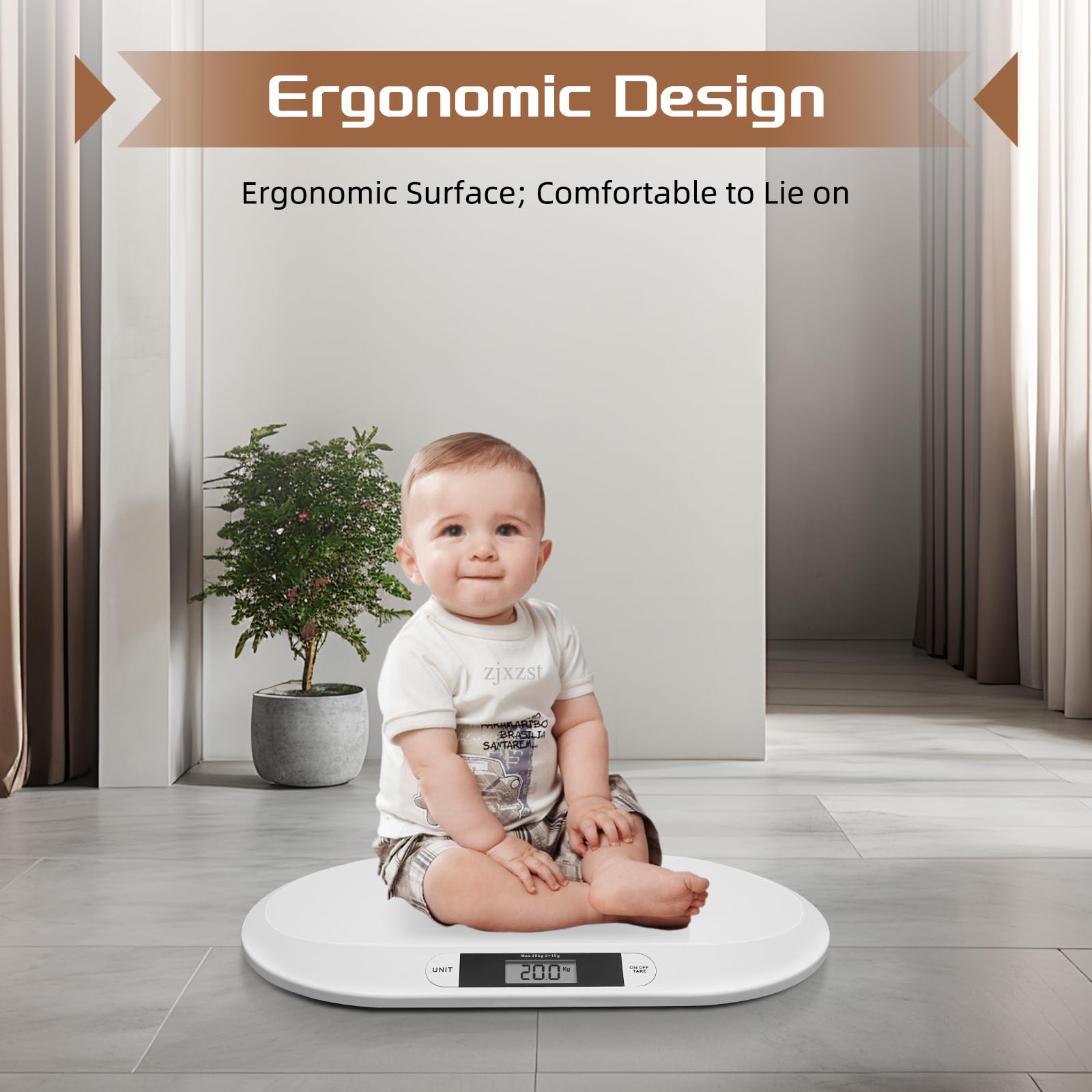 Báscula Digital para Niños con Superficie de Pesaje Segura y Cómoda, Escala para Mascotas y Bebé hasta 20 kg, Balanza Electrónica