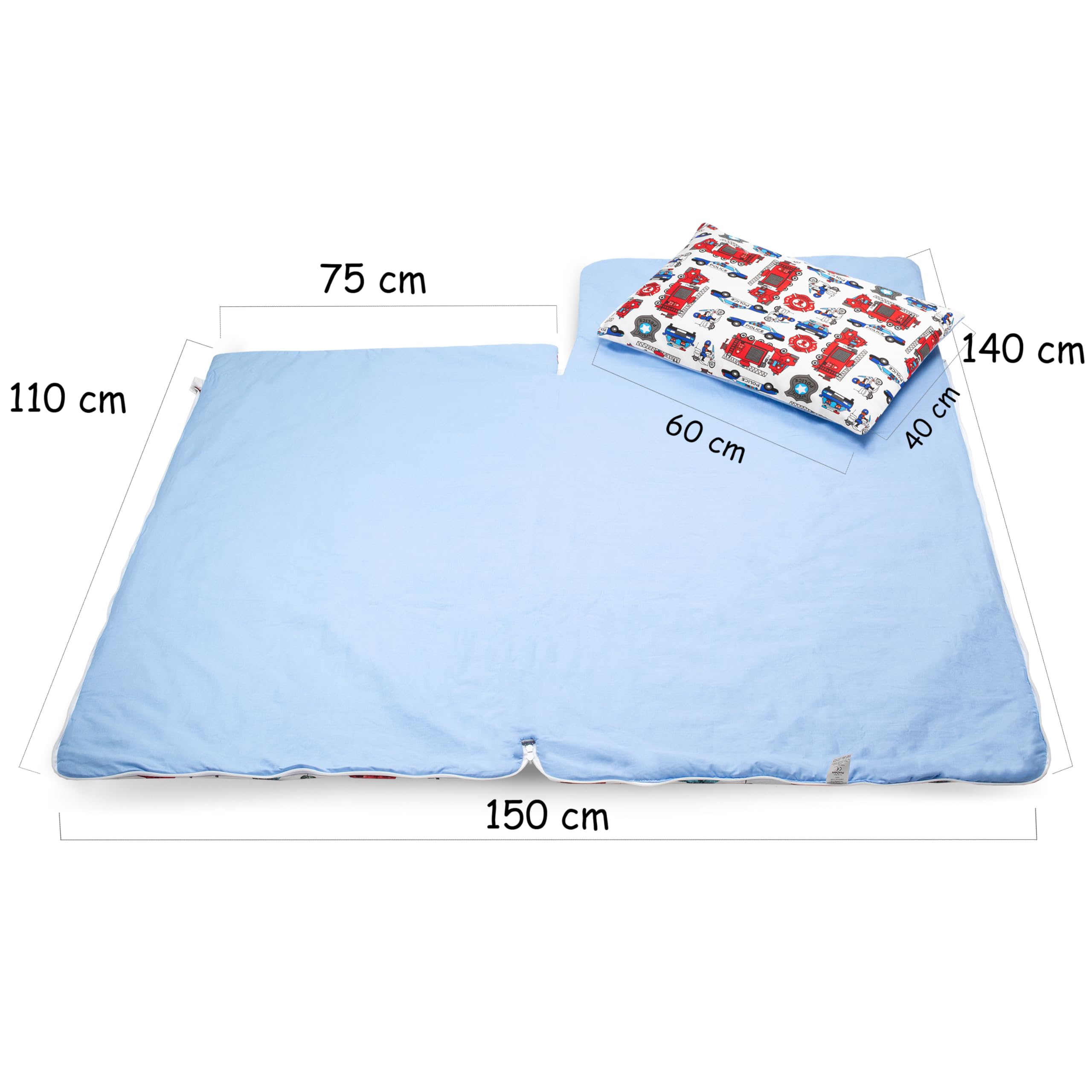 PinkZebra Schlafsack Kinder 140x75 cm Öko-Tex Polizei