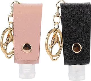 携帯用香水瓶ポータブルボトルカバー付き キーホルダー付き詰め替え容器 PU素材耐久性 トラベル用液体収納 対応回転トップバッグチ