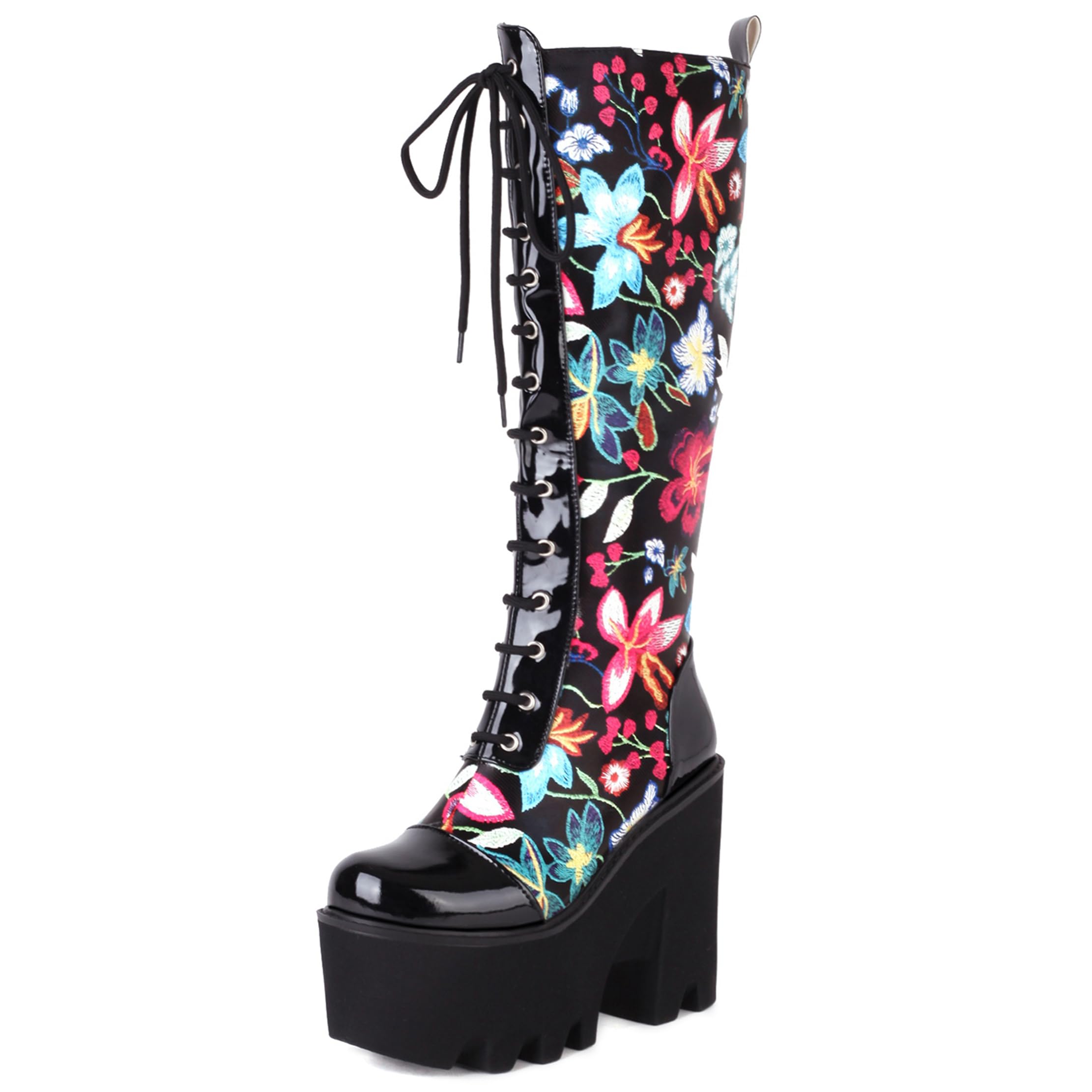 Platform High Heel Gothic Boots Women Lace Up
