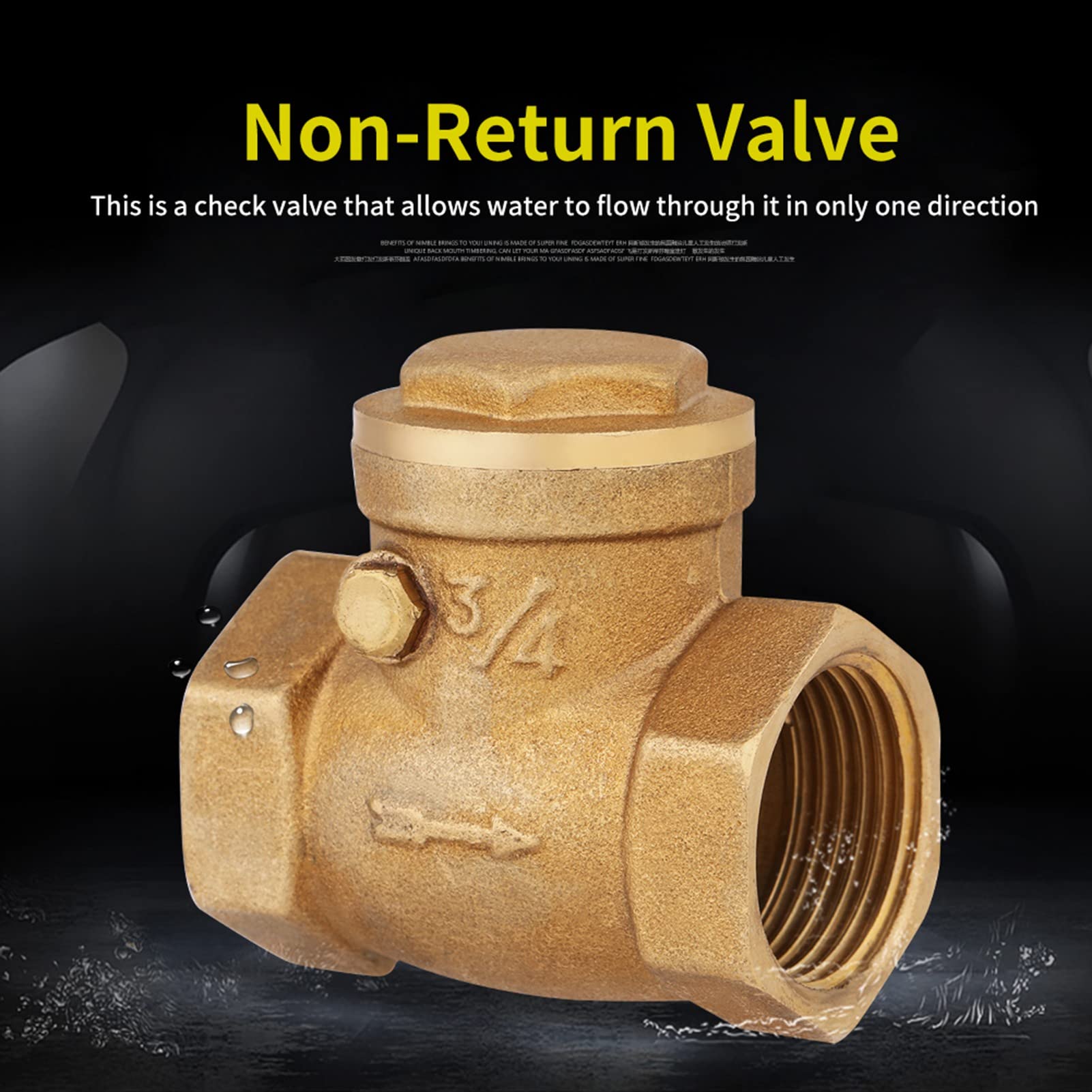 Non Return Valve DN40 Female Thread Brass Swing Check Valve One Way Non ...