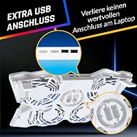 KLIM Wind Laptop Hűtő - 4 Ventilátoros Hűtőpad PC, Mac, Xbox, PS4 Eszközökhöz - USB Tápellátású, Stabil, Csendes - 11-17" Méretű Laptopokhoz 7
