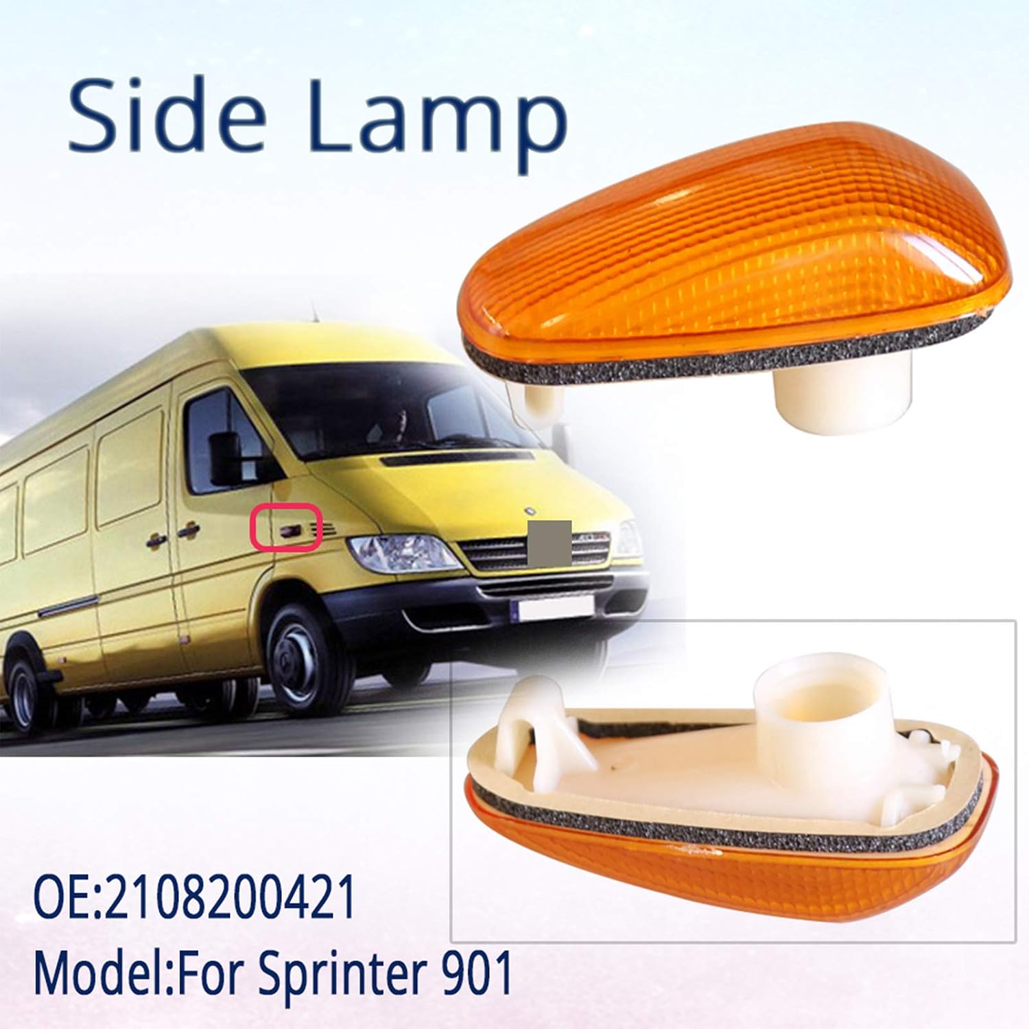 Yellow Side Marker Signal Light Side Wing Indicators Left/Right for Mercedes Benz VITO 638 W210 S210 Sprinter 901 902 903 904 2108200421