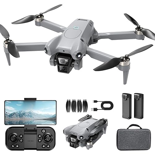 PRO Drone with Camera for Adults 4K,Brushless Motors Drone for Kids Beginners,40mins Flight Time with 2 Batteries,FPV Foldable RC Quadcopter,Toys Gifts for Teen Boys Girls, Beginner（Grey）