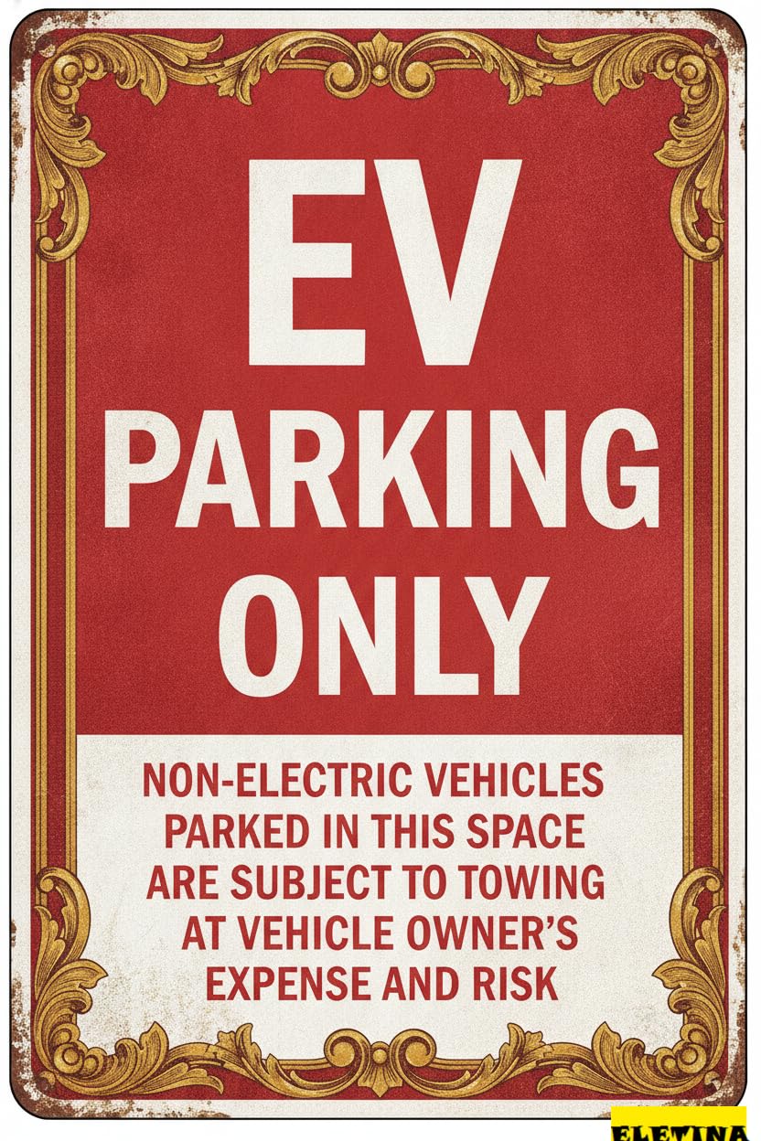 Parking Only Vintage Tin Sign, 8x12 Inch Business Art