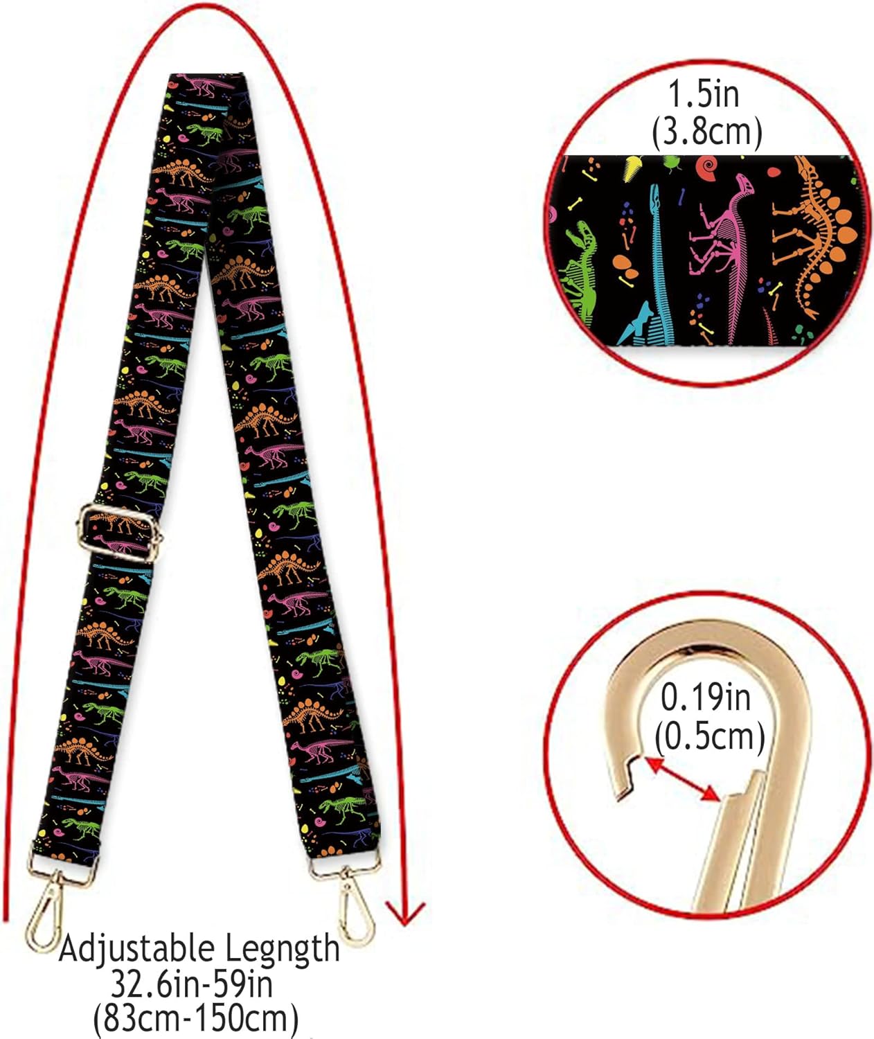 Wide Purse Strap Replacement Crossbody Handbag Shoulder Strap Adjustable Bag Straps Replacement - Image 2