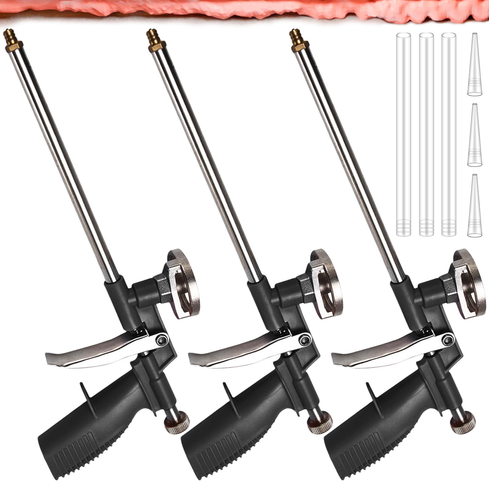 3 pezzi pistola a schiuma, pistola per schiuma da costruzione, pistola in schiuma PU, pistola per schiuma di montaggio, schiuma di costruzione, pistola per schiuma di costruzione per uso professionale