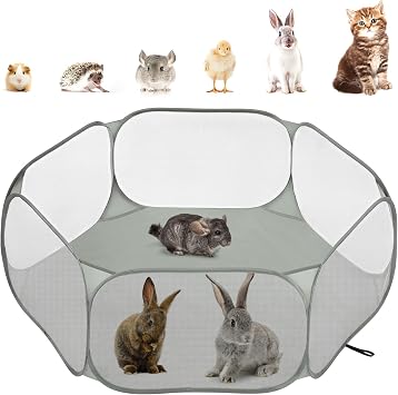 Pawaboo Small Animals Playpen, Gray