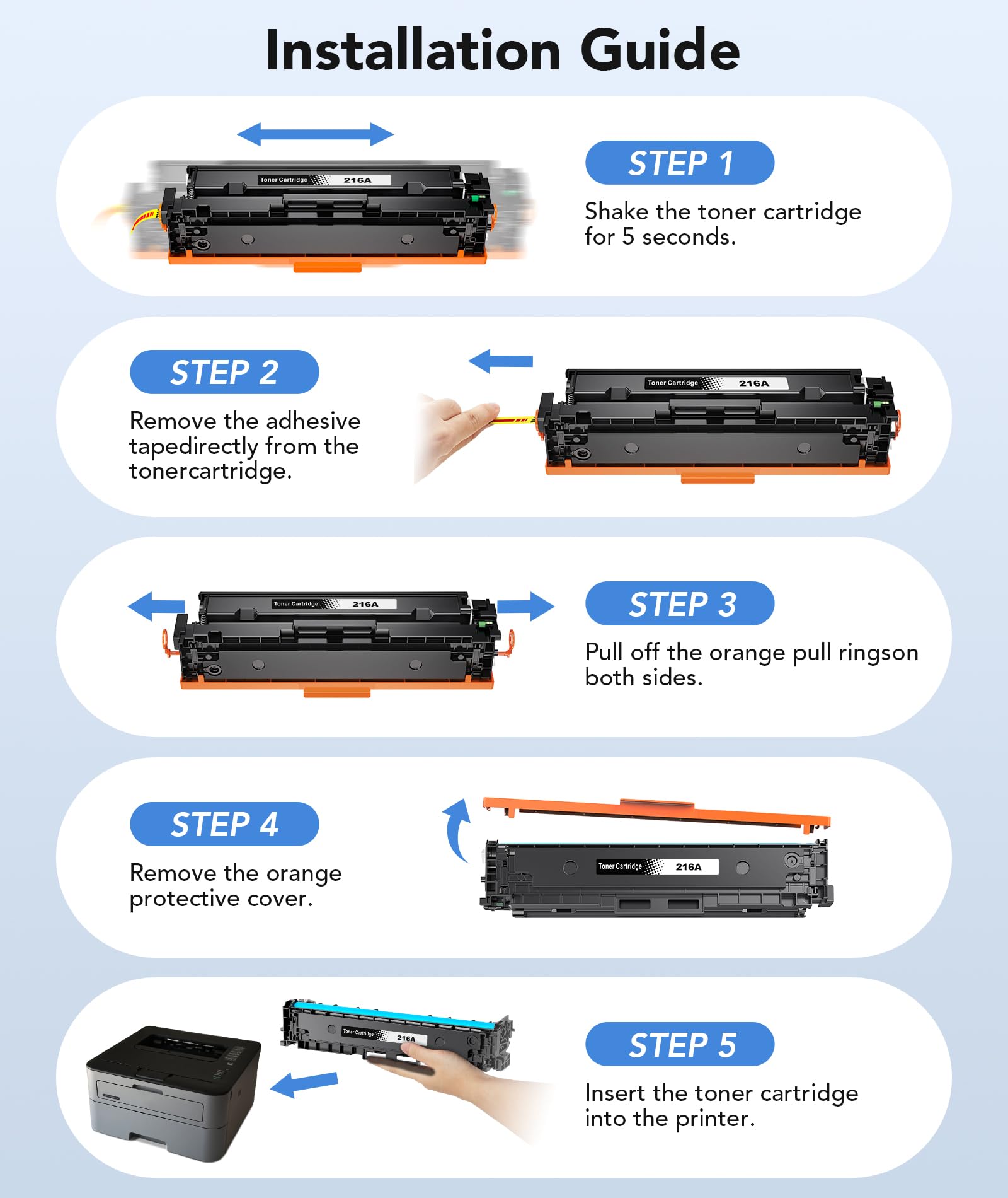 colorfly 216A W2410A W2411A W2412A W2413A Toner kompatybilny z HP Toner 216A do HP Color LaserJet Pro MFP M183fw M183fdw MFP M182n M182n M182nw M155nw M155a M188 2 M18 3 (4 opakowania)