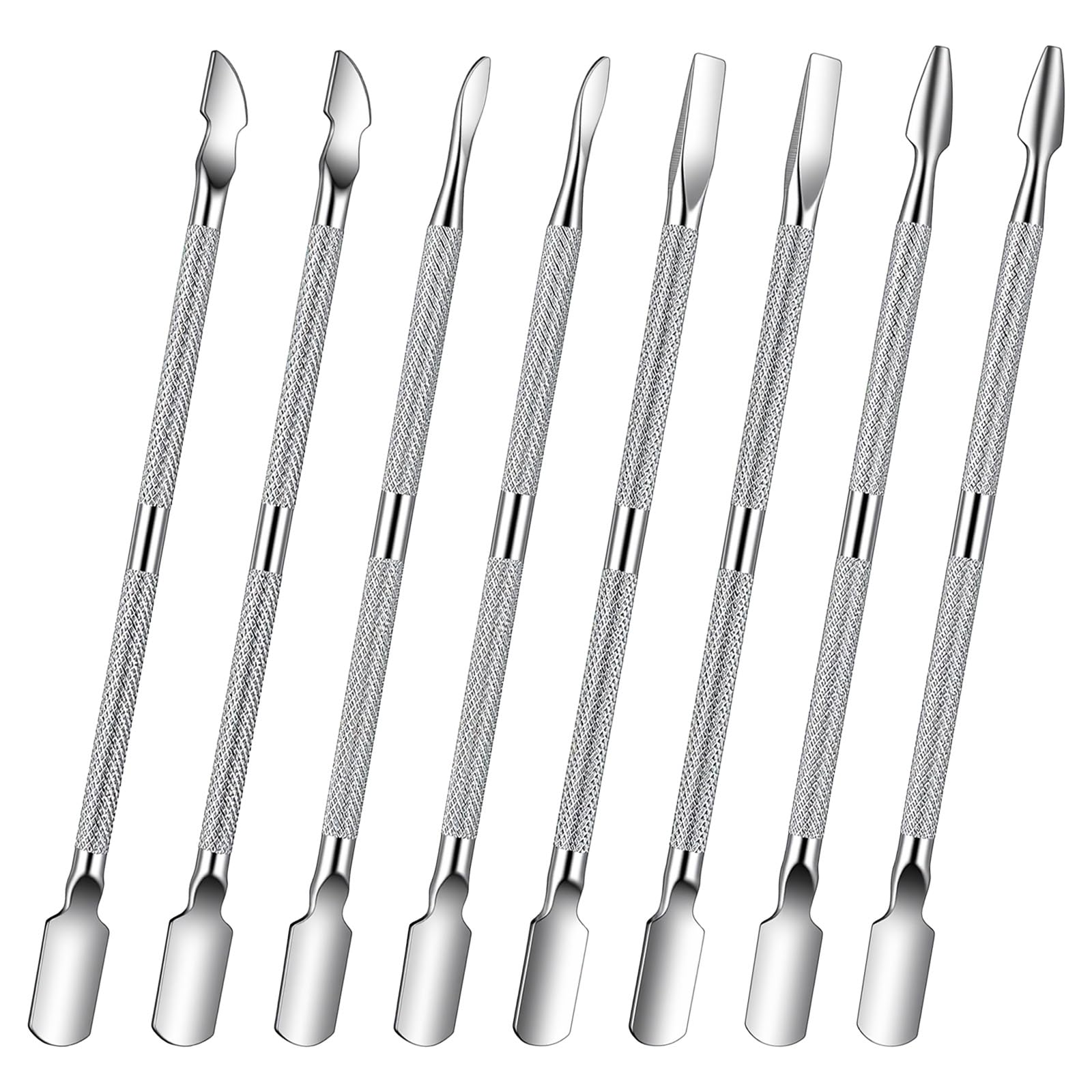 8PCS Cuticle Pusher, Dual Head Metal Nail Cuticle Pusher