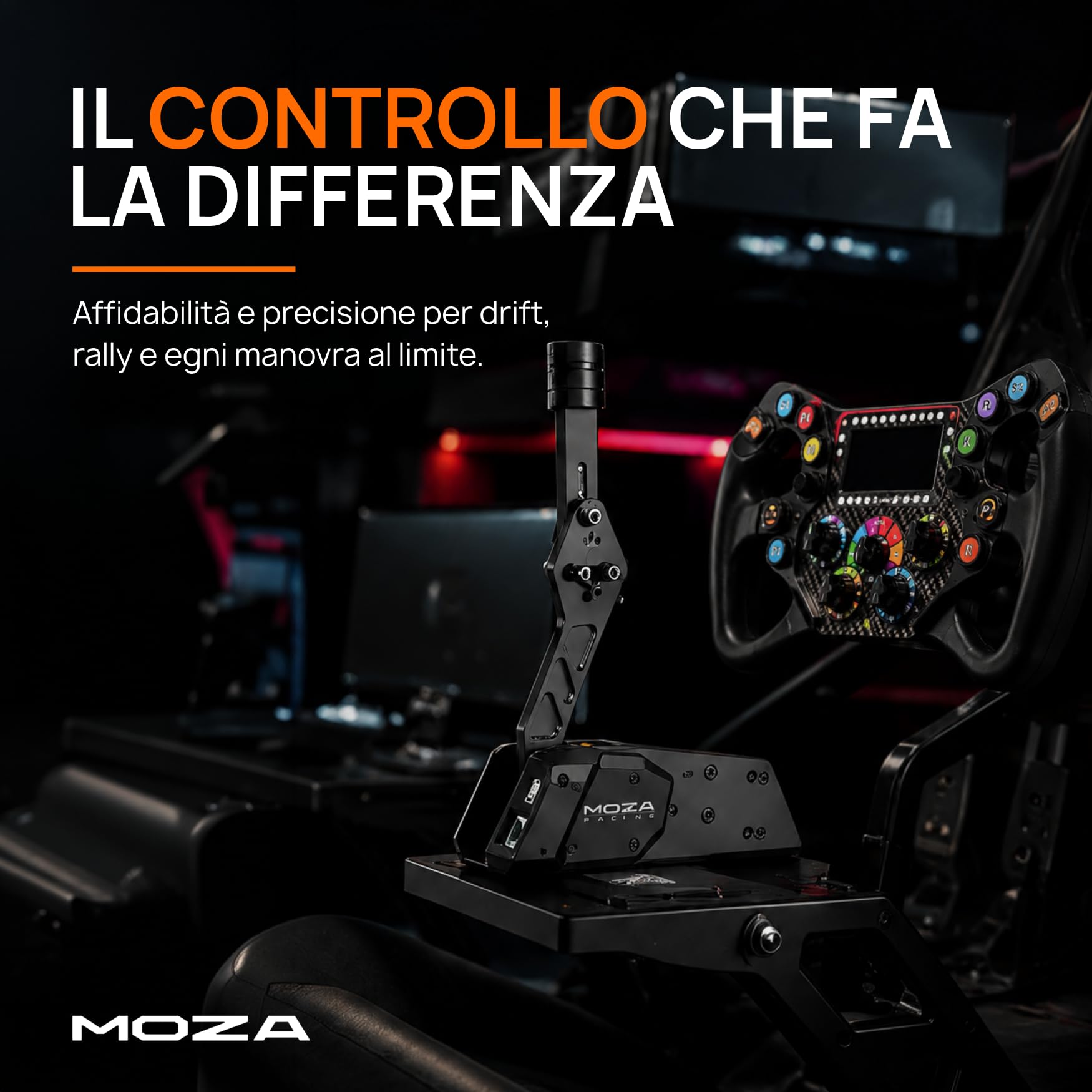 MOZA HBP Freno a Mano PC per Simulatore di Guida, Alluminio Aeronautico, Sensore di Posizione 16 bit, Pressione e Corsa Regolabili, Doppia Modalità, Altezza e Angolazione Regolabili