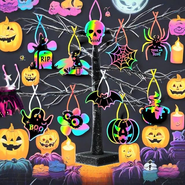 Foto 8 de 8 de YORISMAL 24 tarjetas rascadoras de Halloween, tarjetas rascadoras de bricolaje, para rascar el ambiente