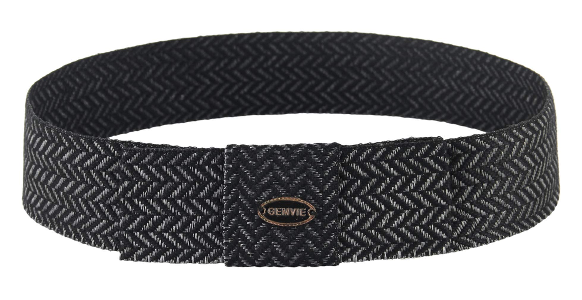 Gemvie Black Vintage Striped Diamond Pattern Hat Band Decorations Bowknot Snakskin Hatband For Hats