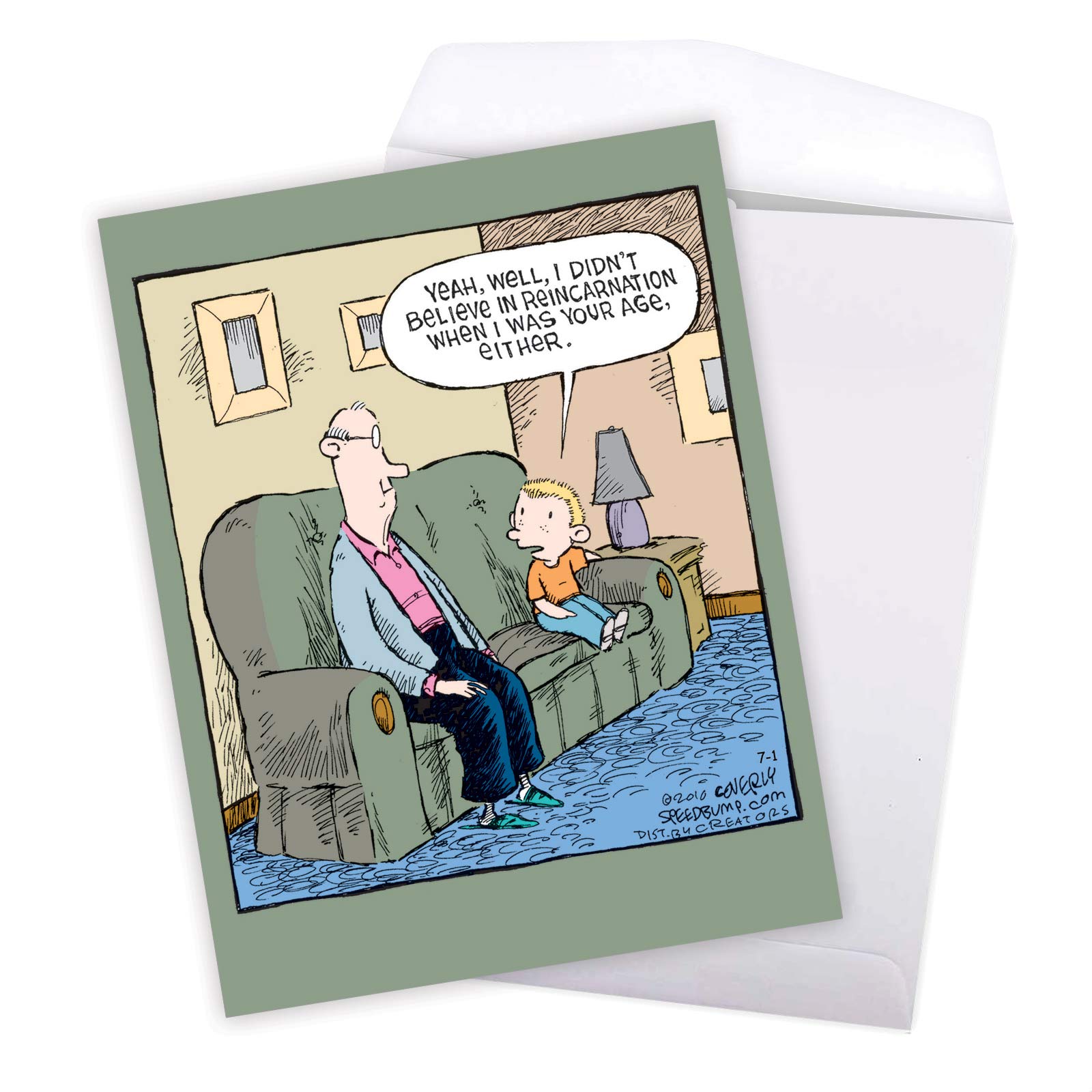 Amazon.com: NobleWorks - 1 Big Funny Birthday Card Cartoon (8.5 x 11 Inch)  - Jumbo Comic Humor, Group Greeting Card with Envelope - Reincarnation  J2671BDG : Everything Else