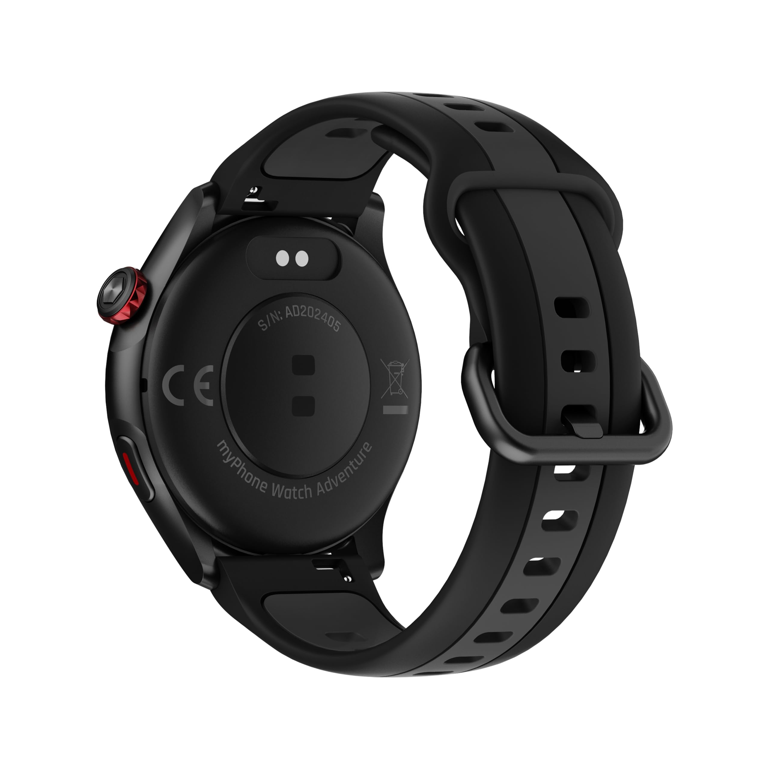 Smartwatch myPhone Watch Adventure Black grande batteria da 360 mah, fino a 14 giorni con una singola carica, 1,43 pollici, con GPS, 50 modalità sportive, pulsante SOS, bussola, impermeabile, Bluetoot