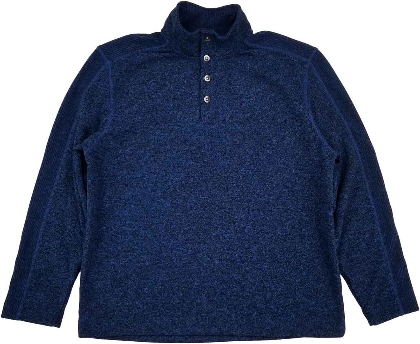 Van Heusen Mens Grecian Blue Flex Fleece Button Mock Pullover Sweatshirt XL