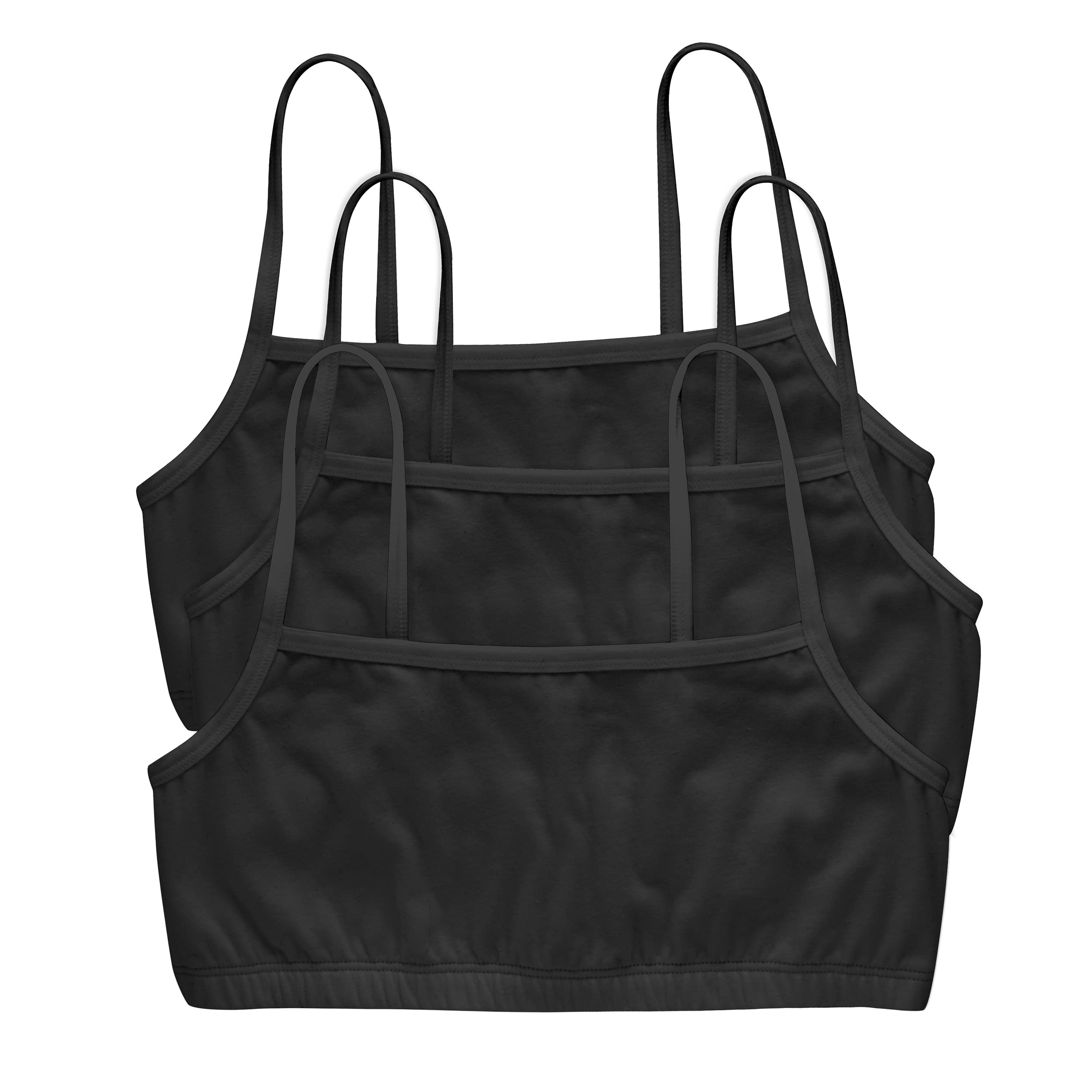 Hanes womens String Bralette Pack, Low-Impact Bra, Cooling Stretch Cotton Bralette, 3-Pack