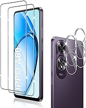 [2+2 Pieces Tempered Glass Film for OPPO A60 4G Screen Protector and Camera Film, 9H Hardness Film HD Screen Protector Anti-Scratch Anti-fingerprint