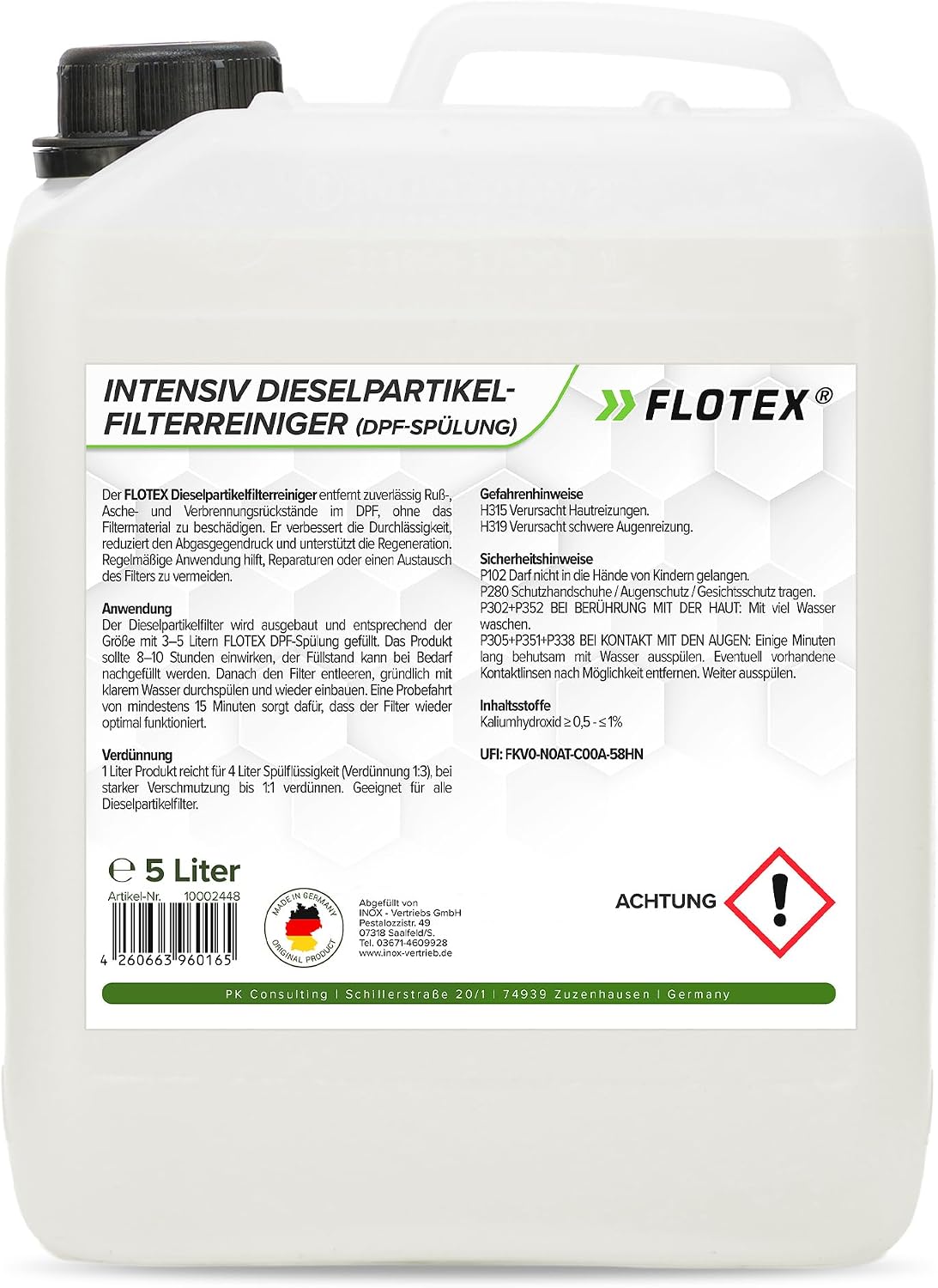 DPF Cleaner Diesel Particulate Filter 1 x 5 L Reliably Removes Soot Ash and Combustion Residues Particulate Filter Cleaner Diesel Improves Engine Performance