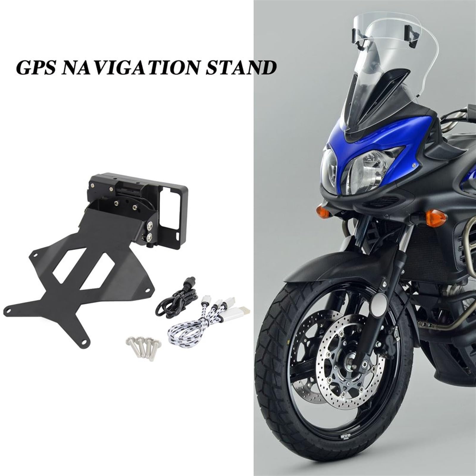 Supporto GPS Per Suzuki V-Strom 650 E 650 XT (2012-2016) – Piastra In Metallo Per Navigatore E Telefono, Staffa Da Manubrio