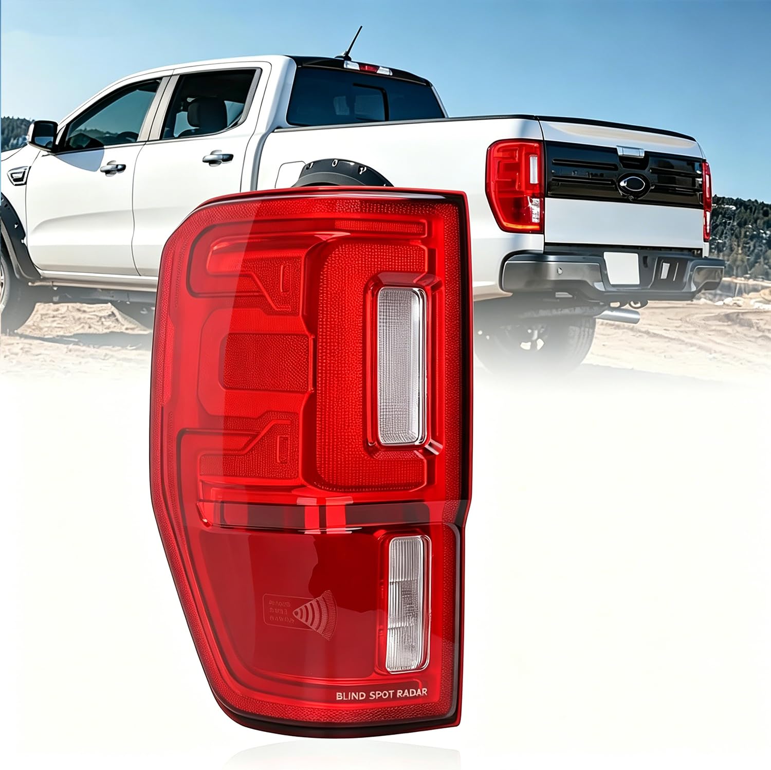 Photo 1 of KAPAMZ LED Tail Light w/Blind Spot Assembly Compatible With 2019-2023 Ford Ranger Left Driver Side Taillight Replace Part Number KB3Z13405G (Module NOT Included)