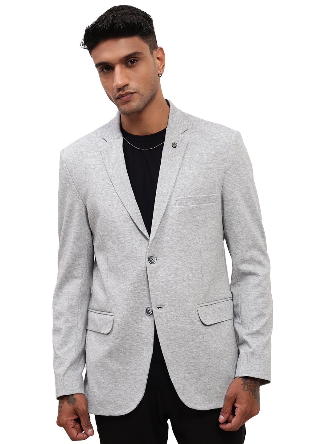 showoffff Men's Single Breasted Slim Blazer-picture-31