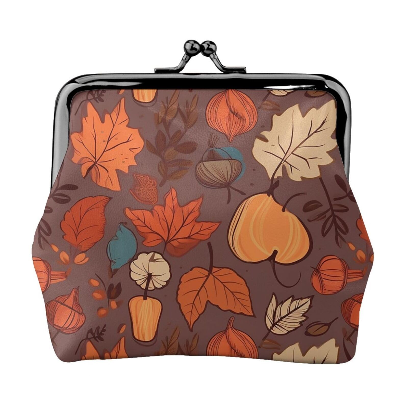 Porte-monnaie d'automne compact avec serrure à baiser idéal pour vos voyages
