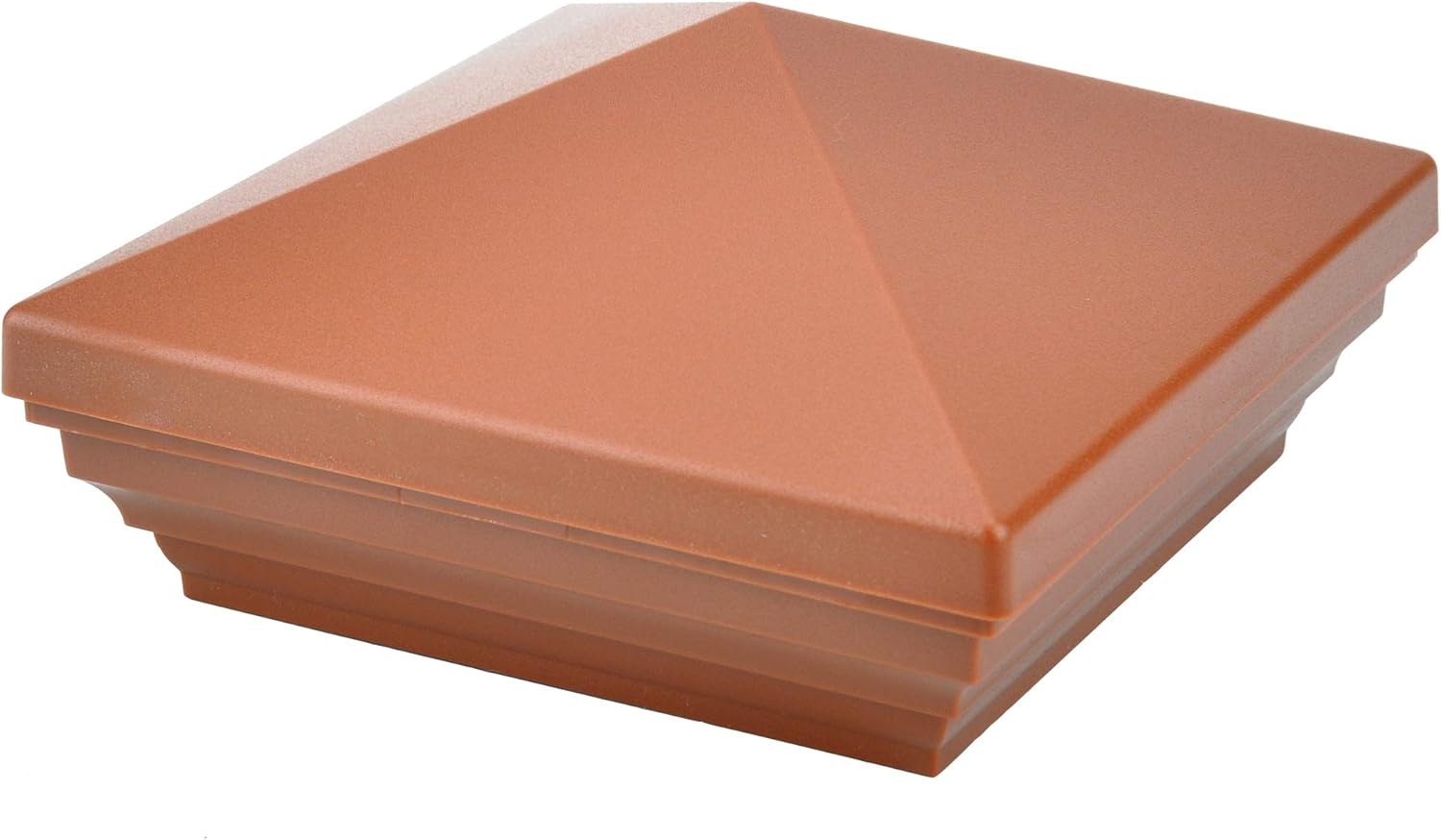 Myard Screw-Free Universal Fence Pyramid Top Cap fits Post 4 x 4 Inches (Actual Post Size 3.5 x 3.5) Porch, Handrail, Railing, Fence (Qty 10, Red Mahogany)