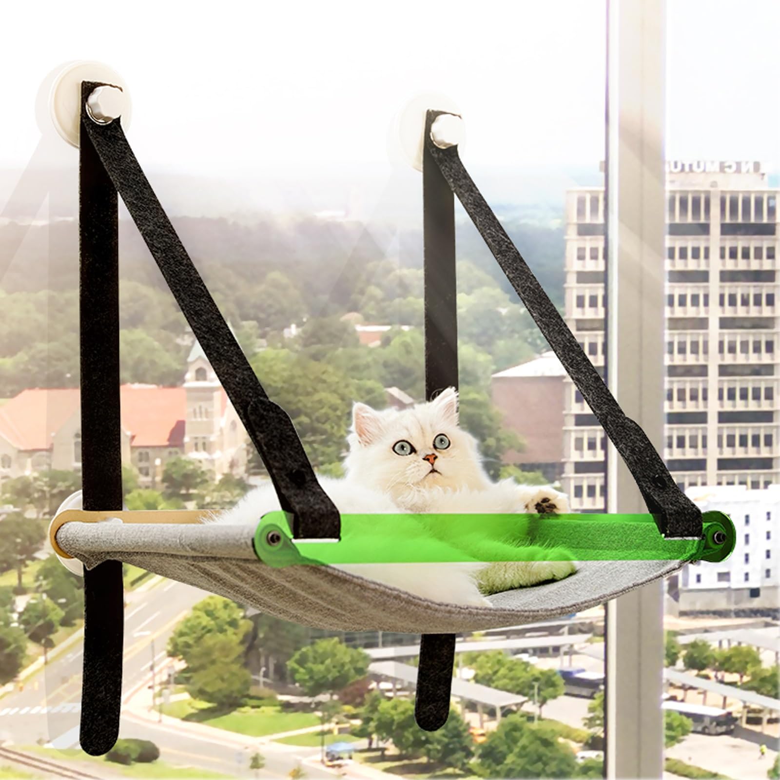 Cat Bed Window,Cat Window Hammock Window Perch,Safety Cat Shelves Space Saving Window Mounted Cat Seat for Large Cats
