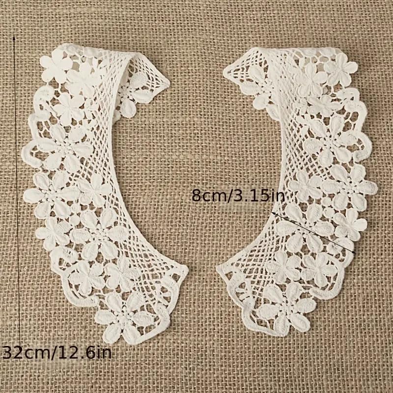 Ximimark 2PCS White, Black And Beige Water-soluble Lace Collar Lace Clothing Accessories2