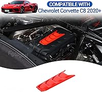 Vista 6 de Cubierta del Motor Panel de Molduras Compatible con Chevrolet Corvette C8 2020-2025, Protección del Compartimento del Motor ABS Accesorios de Rojo