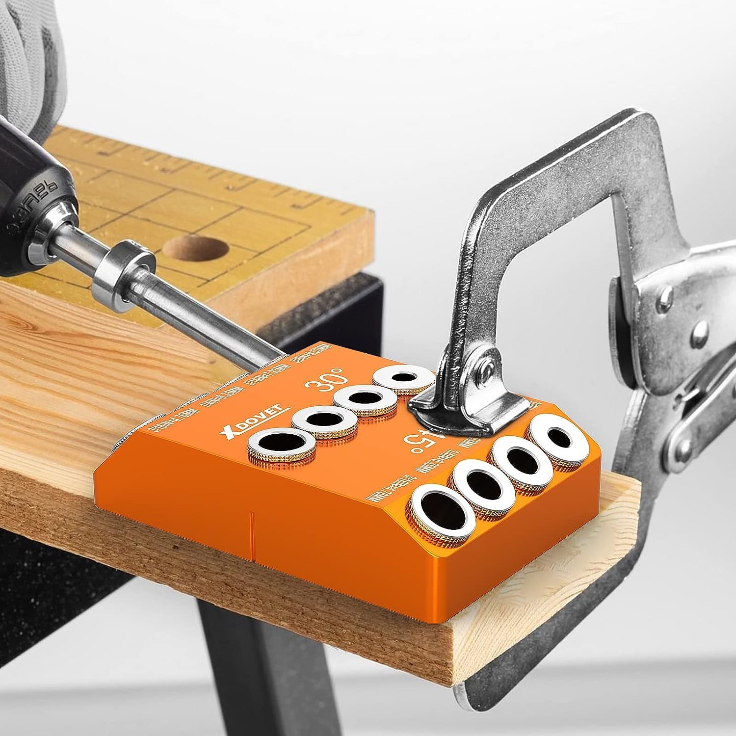 XDOVET 30 45 90 Degree Angle 4 Sizes Drill Jig for Angled Holes